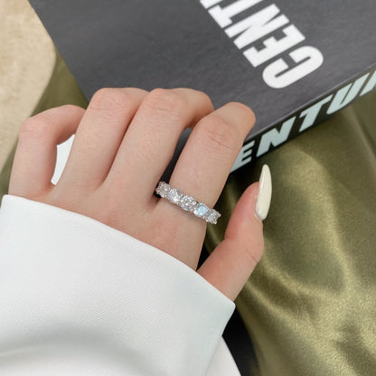 [Regalia jewelry]Gorgeous Round Cut Tennis Ring