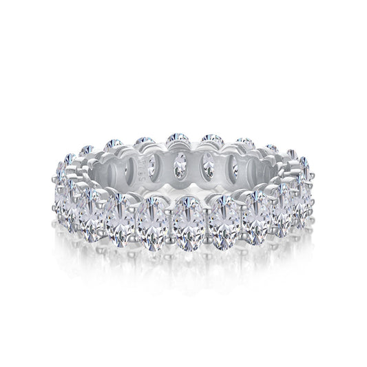 [Regalia jewelry]Ornate Oval Cut Tennis Ring