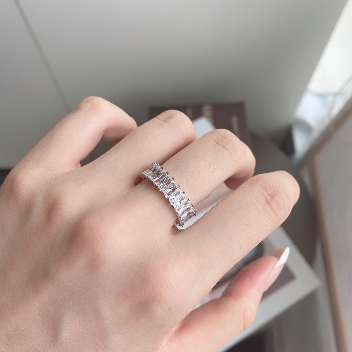 [Regalia jewelry]Unique Colorful Radiant Cut RIng