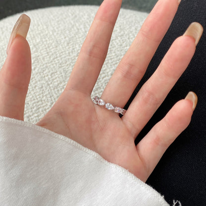 [Regalia jewelry]Exquisite Pear Cut Tennis Ring