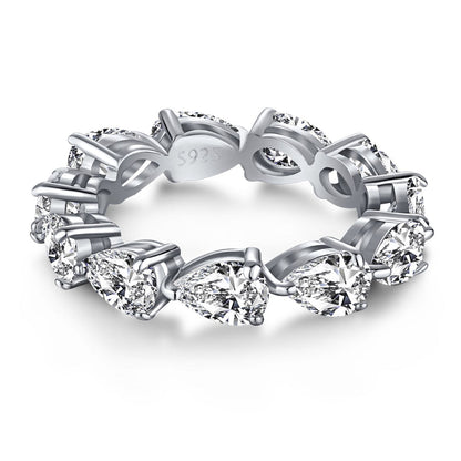 [Regalia jewelry]Exquisite Pear Cut Tennis Ring