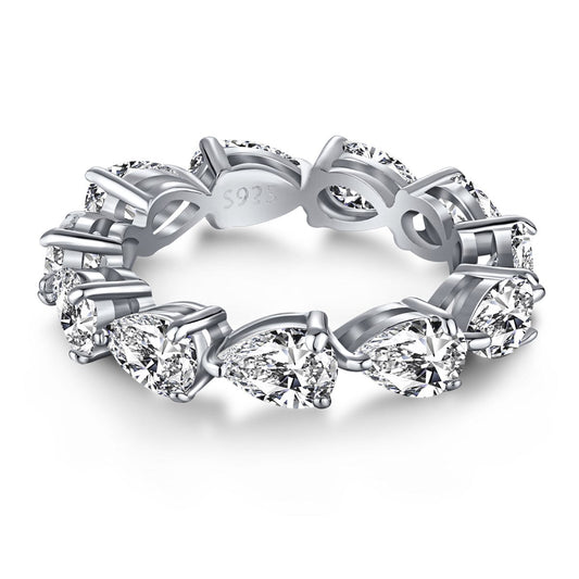 [Regalia jewelry]Exquisite Pear Cut Tennis Ring