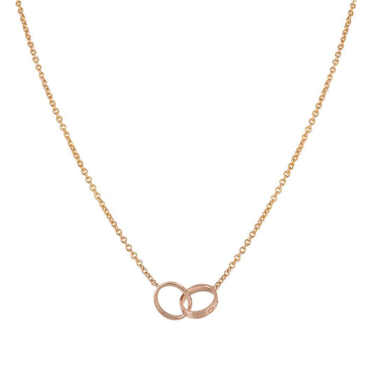 [Joyas Regalia] COLLAR AMOR DOBLE ANILLO ORO ROSA 