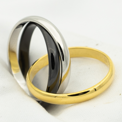 [Joyas Regalia] ANILLO TRINITY ORO NEGRO PLATA