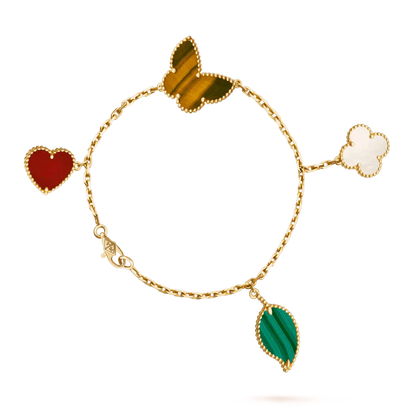 [Joyas Regalia] PULSERA DE ORO CON 5 MOTIVOS LUCKY SPRING 
