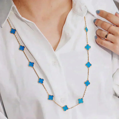[Joyas Regalia] TRÉBOL 20 MOTIVOS ORO TURQUESA