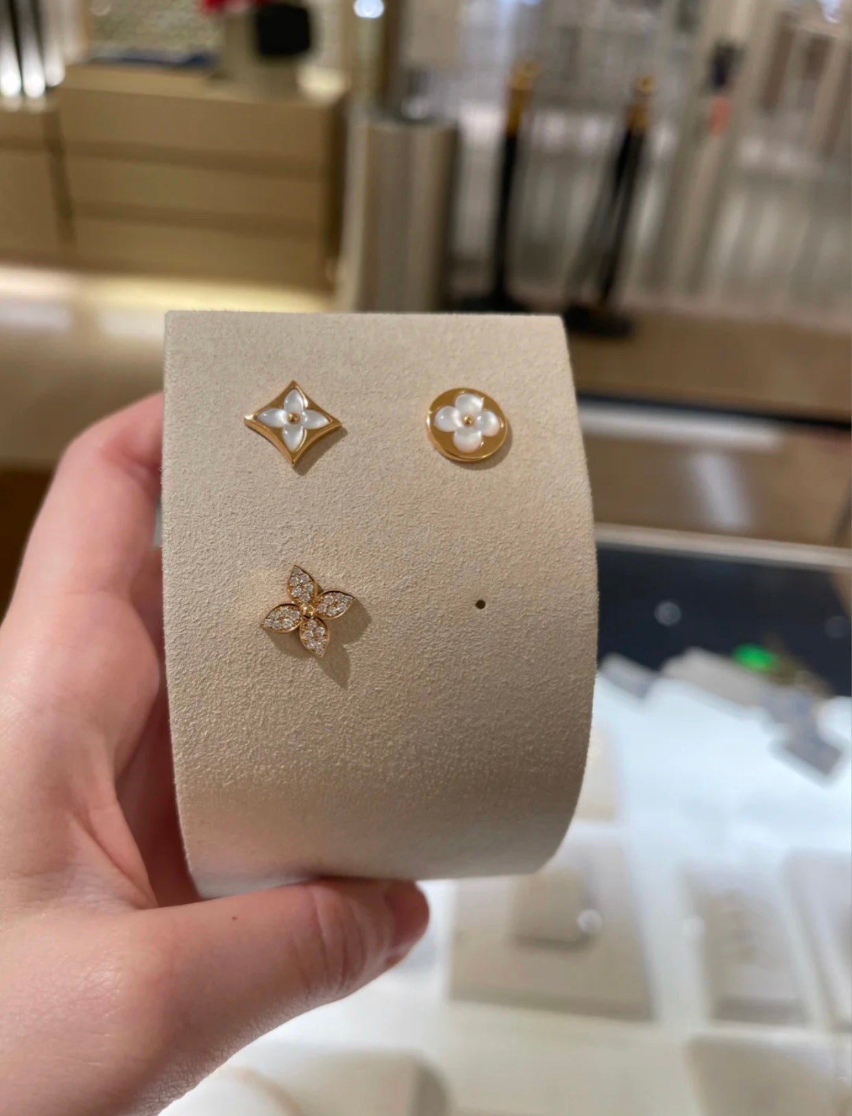 [Bijoux Regalia]Boucles d'oreilles à tige en or rose et diamants STAR BLOSSOM