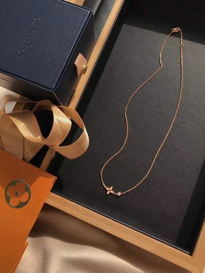 [Joyas Regalia]Colgante Flor de Oro Rosa y Diamantes