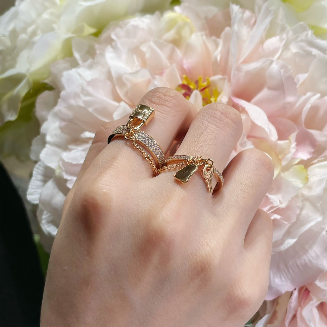 [Joyas Regalia]Anillo doble clochette HM Kelly con diamantes