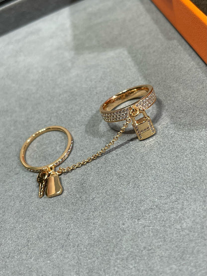 [Joyas Regalia]Anillo doble clochette HM Kelly con diamantes