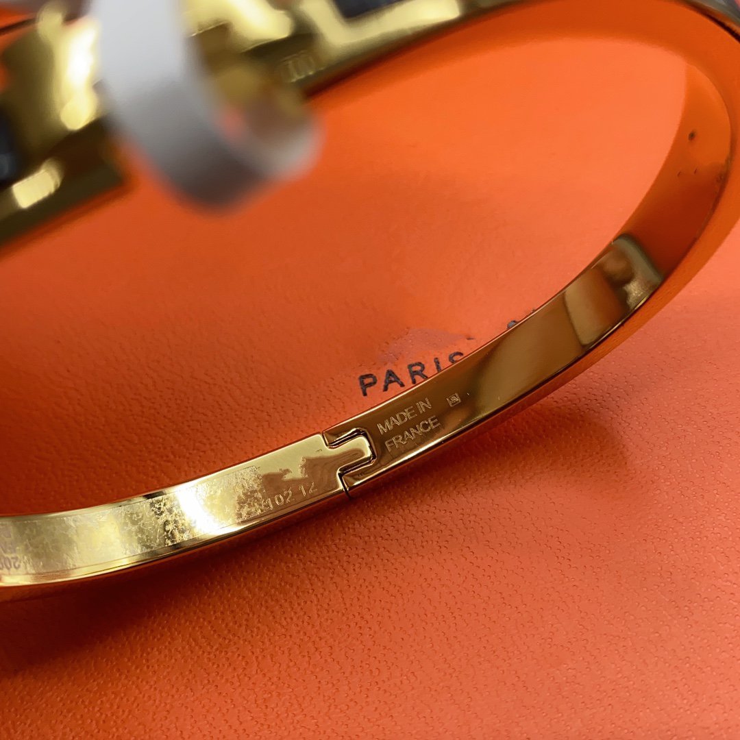 [Bijoux Regalia]BRACELET CLASSIQUE HM CLIC NOIR ÉMAIL 8MM