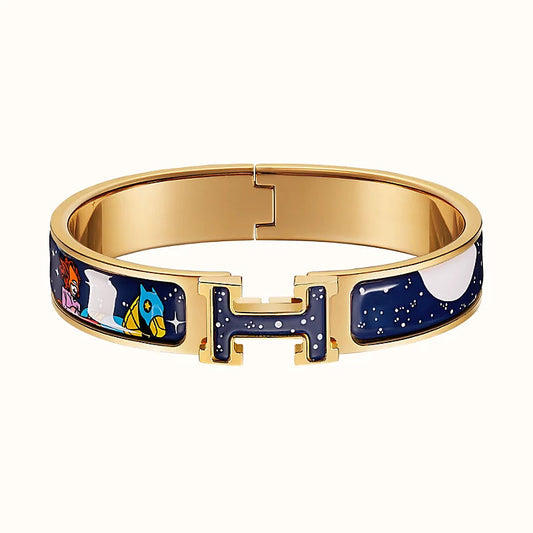[Bijoux Regalia] BRACELET H ÉTOILE ET LUNE 12MM