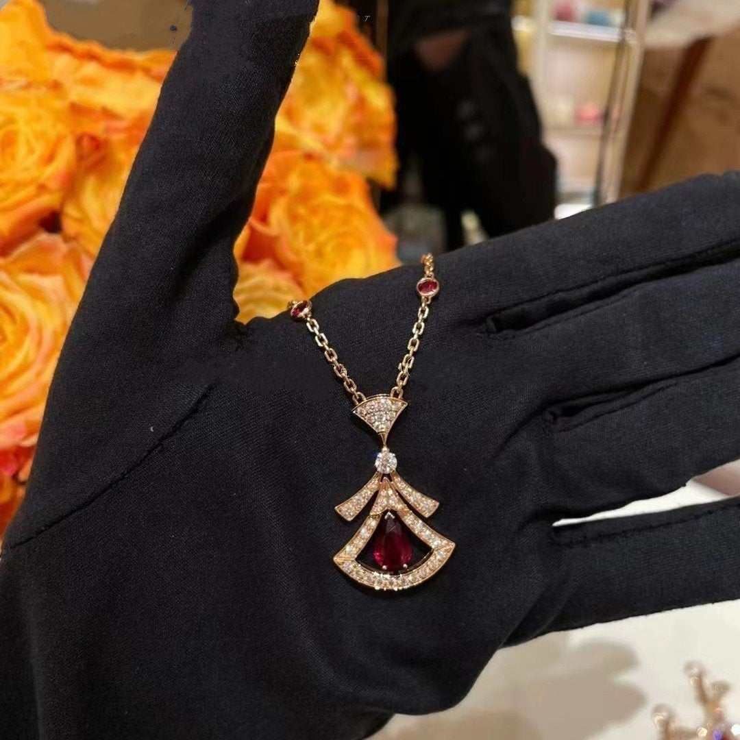 [Bijoux Regalia] COLLIER DREAM CORNALINE DIAMANT OR ROSE