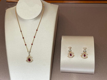 [Bijoux Regalia] COLLIER DREAM CORNALINE DIAMANT OR ROSE