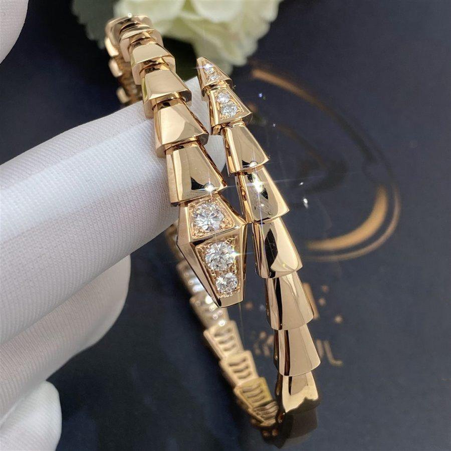 [Regalia jewelry]SERPENTI BRACELET DIAMONDS PINK GOLD
