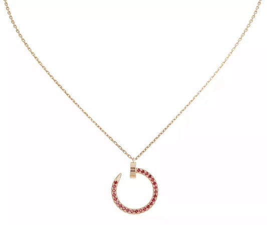 [Joyas Regalia]COLLAR JUSTE ORO DIAMANTES ROJOS