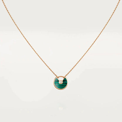[Joyas Regalia] COLLAR AMULETTE DE MALAQUITA EN ORO ROSA