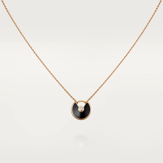 [Joyas Regalia] COLLAR AMULETTE DE ÓNIX EN ORO ROSA