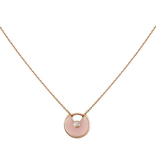 [Joyas Regalia] COLLAR AMULETTE DE ORO ROSA CON TRAPEADOR ROSA