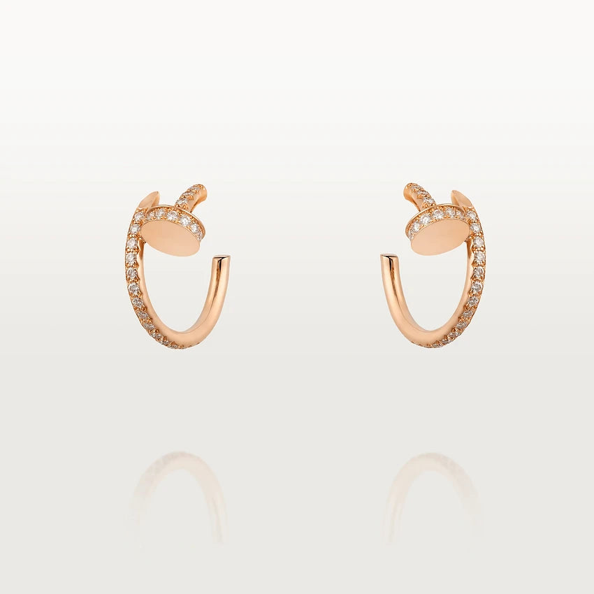 [Joyas Regalia] PENDIENTES JUSTE 12,75 MM ORO ROSA DIAMANTE
