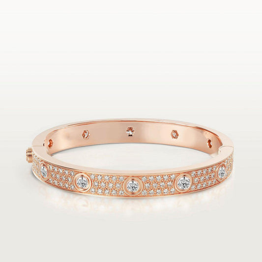 [Joyas Regalia] PULSERA LOVE DE 6,1 MM CON 10 DIAMANTES GRANDES