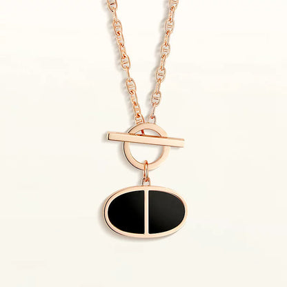 [Bijoux Regalia] COLLIER CHAINE VERSO EN CÉRAMIQUE NOIRE