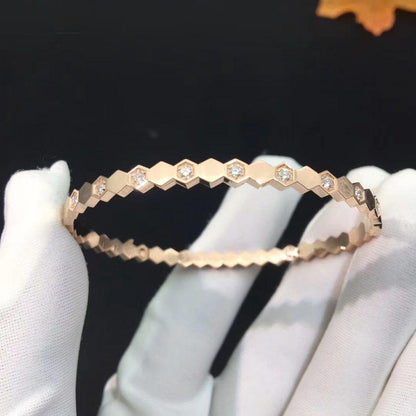 [Joyas Regalia]Pulsera de diamantes en oro rosa con diseño de abeja 