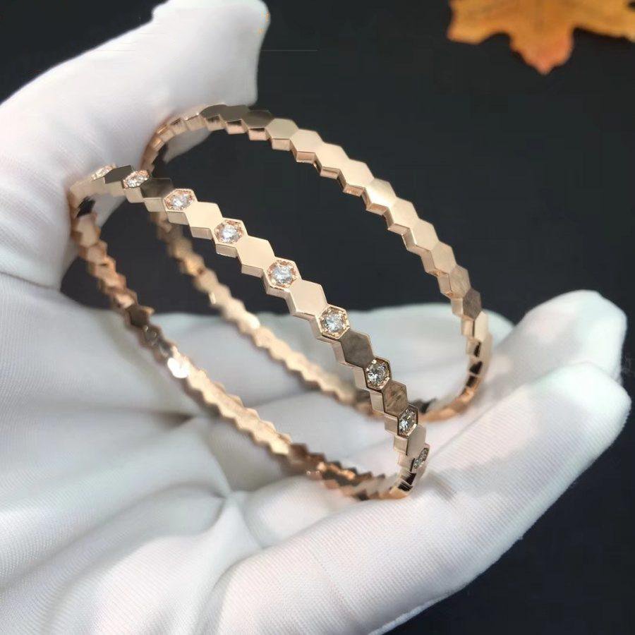 [Joyas Regalia]Pulsera de diamantes en oro rosa con diseño de abeja 