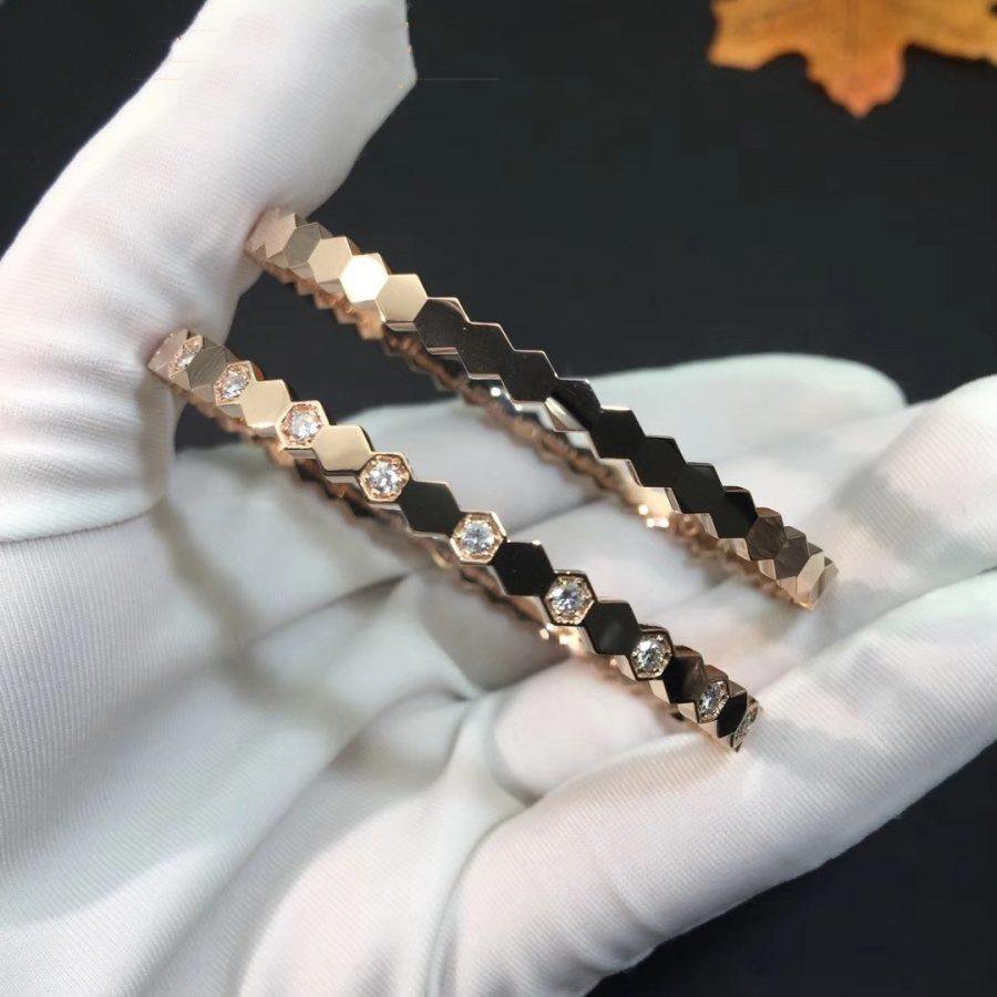 [Joyas Regalia]Pulsera de diamantes en oro rosa con diseño de abeja 