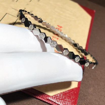 [Joyas Regalia]Pulsera de plata con diamantes y abejas