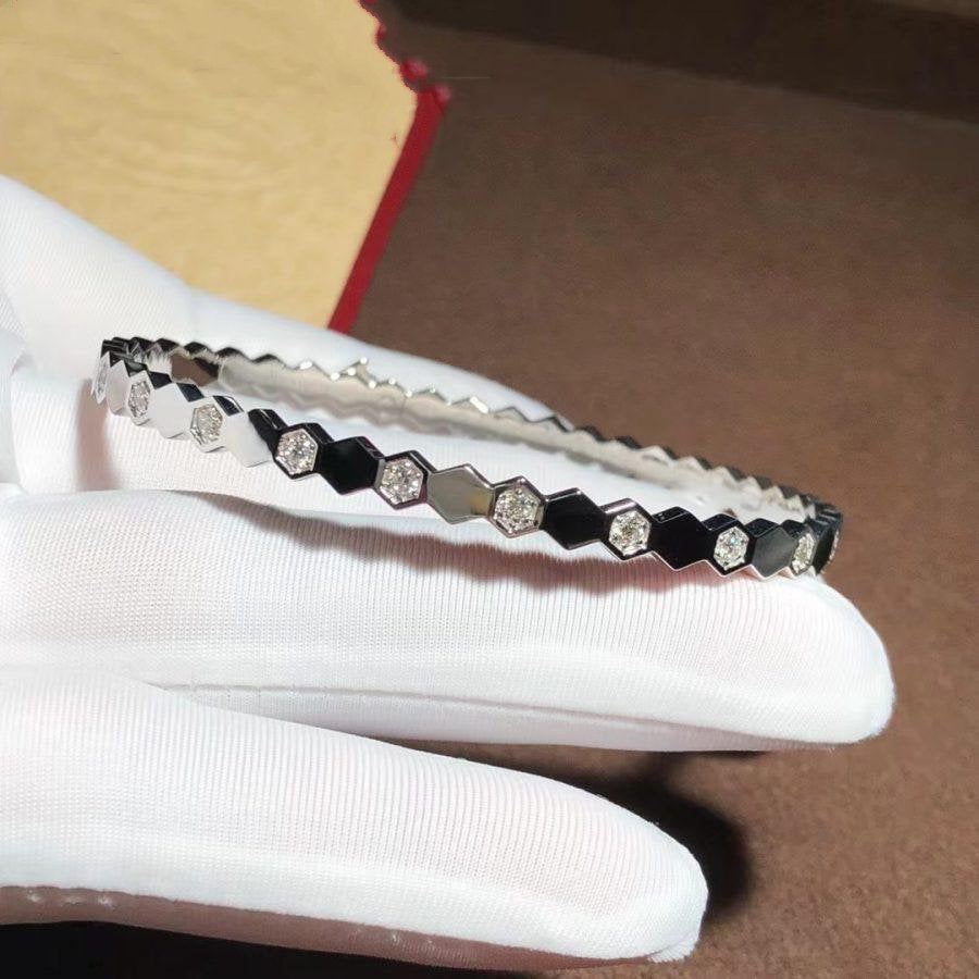 [Joyas Regalia]Pulsera de plata con diamantes y abejas