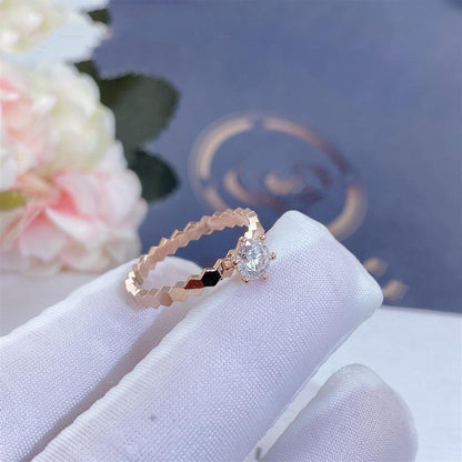 [Bijoux Regalia] BAGUE BEE LOVE OR ROSE 1 DIAMANT