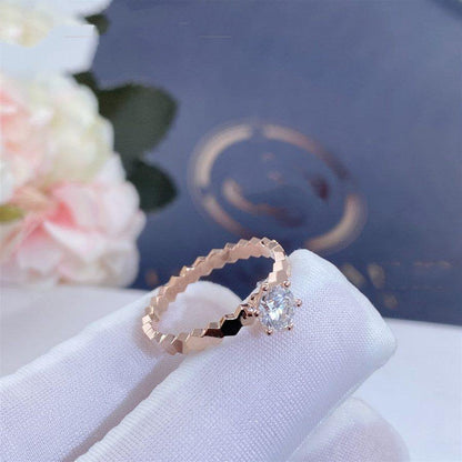 [Bijoux Regalia] BAGUE BEE LOVE OR ROSE 1 DIAMANT