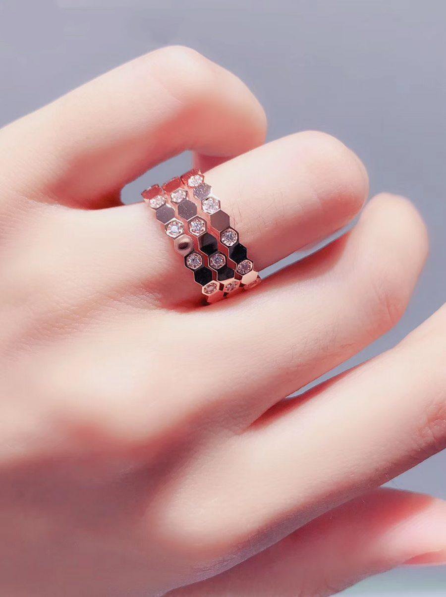[Bijoux Regalia] BAGUE BEE LOVE OR ROSE DIAMANT