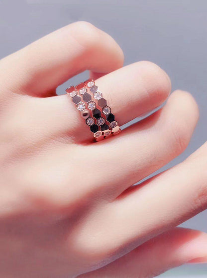 [Bijoux Regalia] BAGUE BEE LOVE OR ROSE DIAMANT
