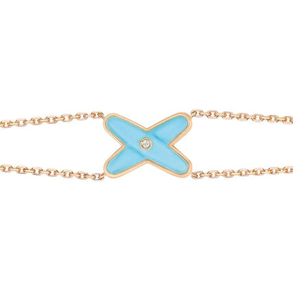 [Joyas Regalia]PULSERA JEUX TURQUESA ORO ROSA 1 DIAMANTE
