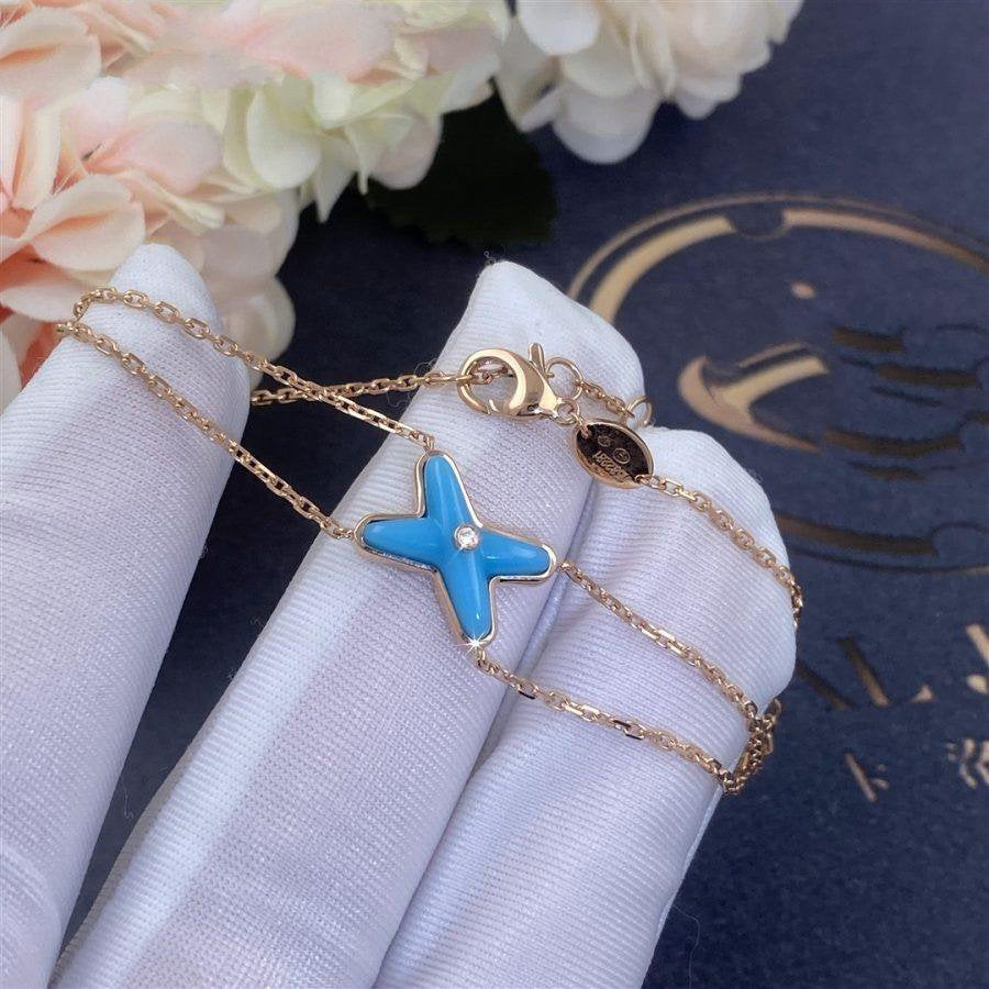 [Joyas Regalia]PULSERA JEUX TURQUESA ORO ROSA 1 DIAMANTE