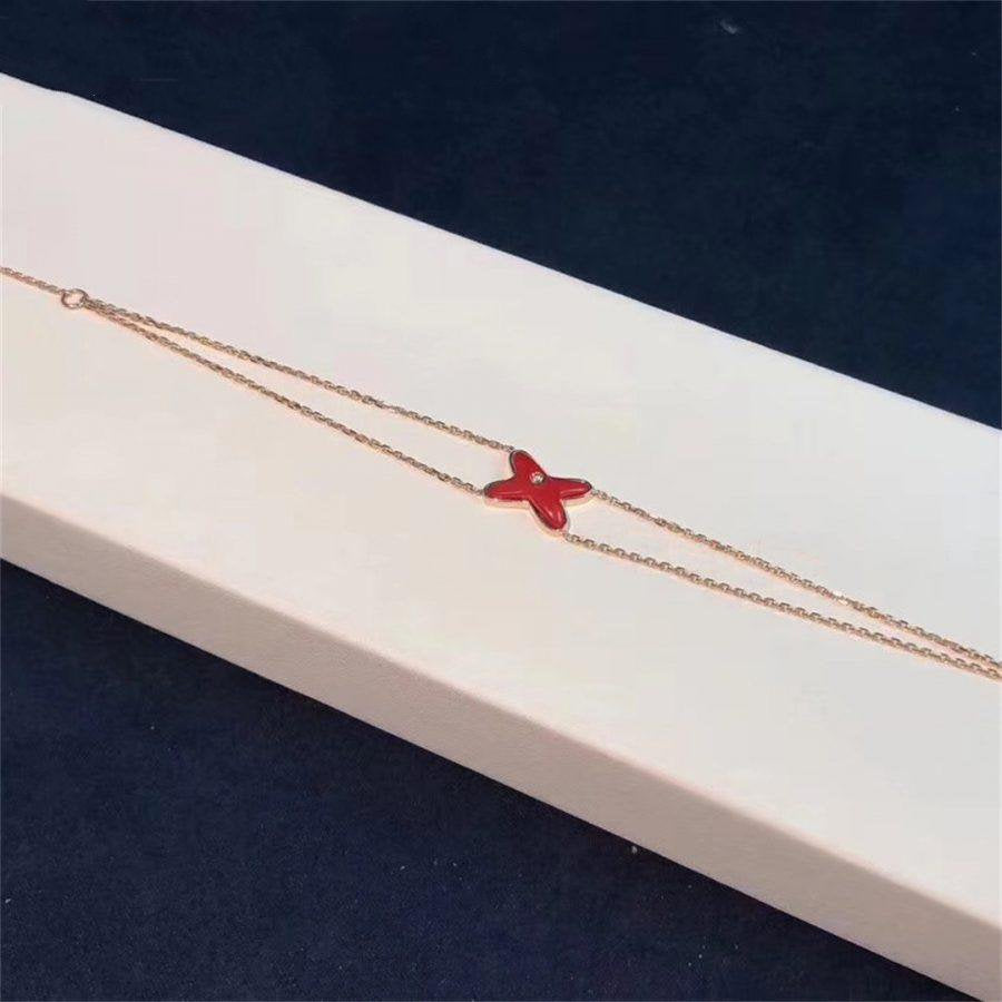 [Bijoux Regalia]Bracelet Jeux Cornaline Or Rose 1 Diamant