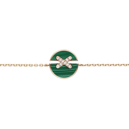 [Joyas Regalia]JEUX DE BRACELET MALAQUITA ORO ROSA DIAMANTES