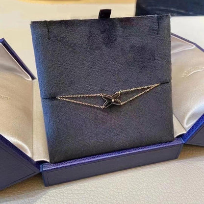 [Joyas Regalia]PULSERA JEUX ÓNIX ORO ROSA 1 DIAMANTE