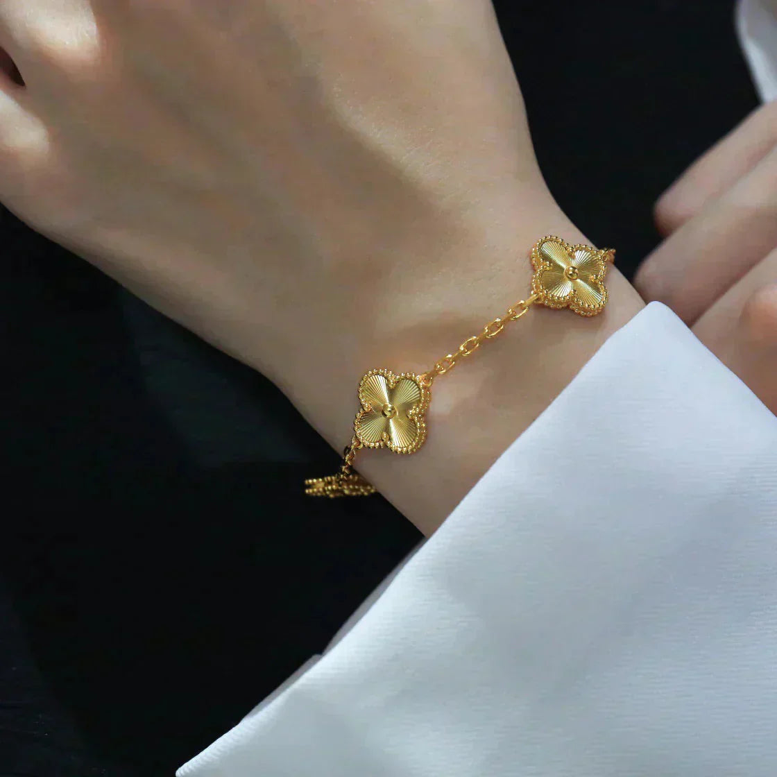 [Bijoux Regalia]BRACELET LASER TRÈFLE 5 FLEURS 