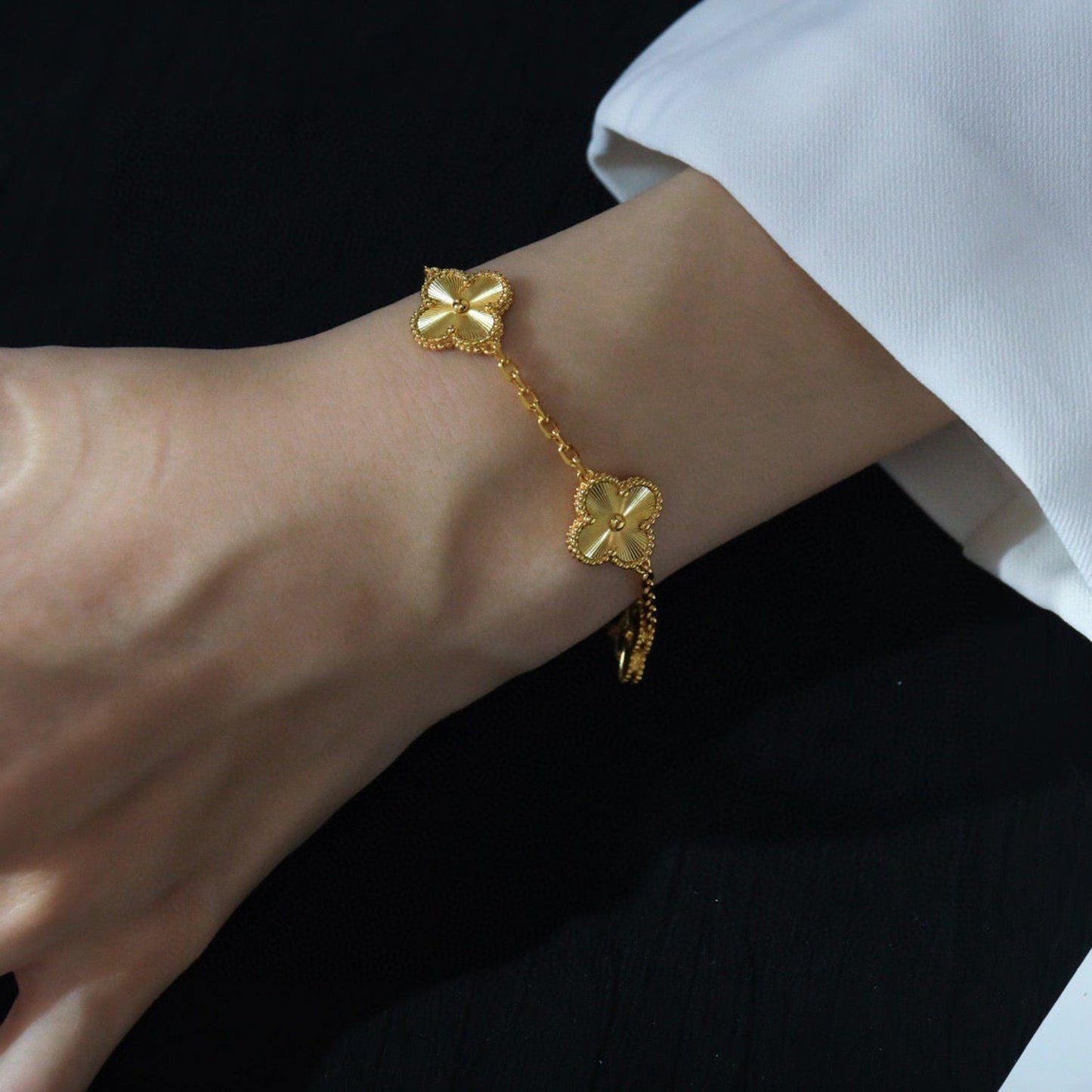 [Bijoux Regalia]BRACELET LASER TRÈFLE 5 FLEURS 