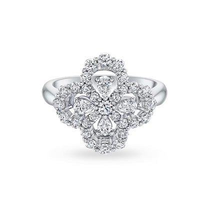 [Joyas Regalia] ANILLO DE ARO CON MOTIVO COMPLETO DE DIAMANTE, 16 MM, PLATA