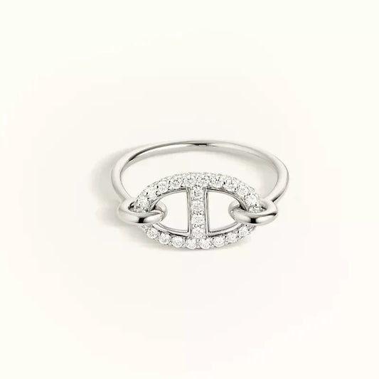 [Bijoux Regalia] BAGUE RONDE PETITE EN ARGENT ET DIAMANT