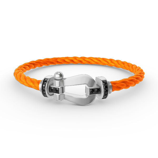 [Regalia jewelry]FORCE LARGE HORSESHOE BLACK DIAMOND BRACELET SILVER