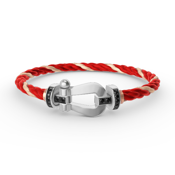 [Regalia jewelry]FORCE LARGE HORSESHOE BLACK DIAMOND BRACELET SILVER
