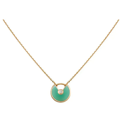 [Joyas Regalia] COLLAR AMULETTE DE ORO Y MALAQUITA