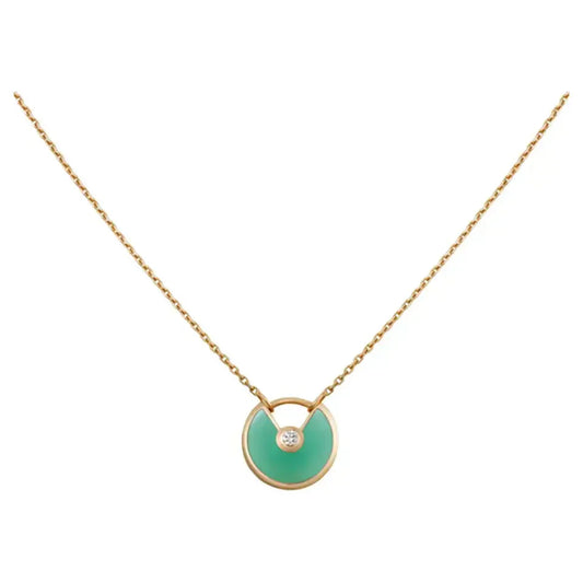 [Joyas Regalia] COLLAR AMULETTE DE ORO Y MALAQUITA