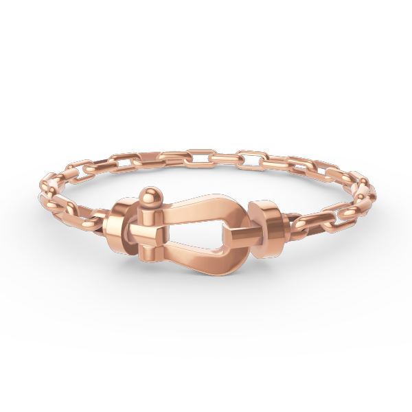 [Joyas Regalia]Pulsera de metal con cierre de herradura grande FORCE