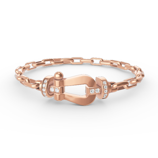 [Joyas Regalia]Pulsera de metal con cierre de herradura grande FORCE